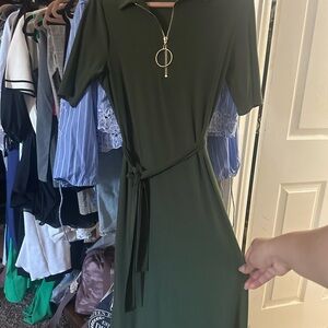 MSK Olive Midi Dress with Belt